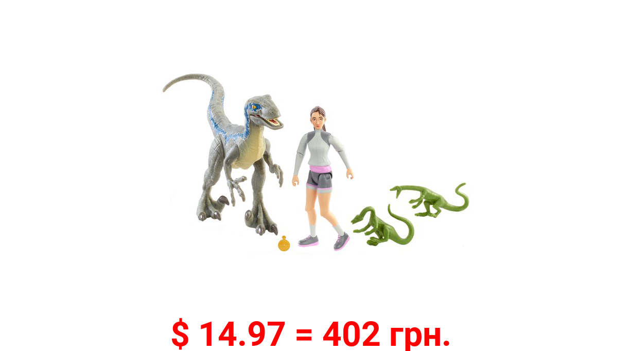 Jurassic World Human & Dino Pack Yasmina Yaz & Velociraptor & 3 Compys 4 Year Olds & Up