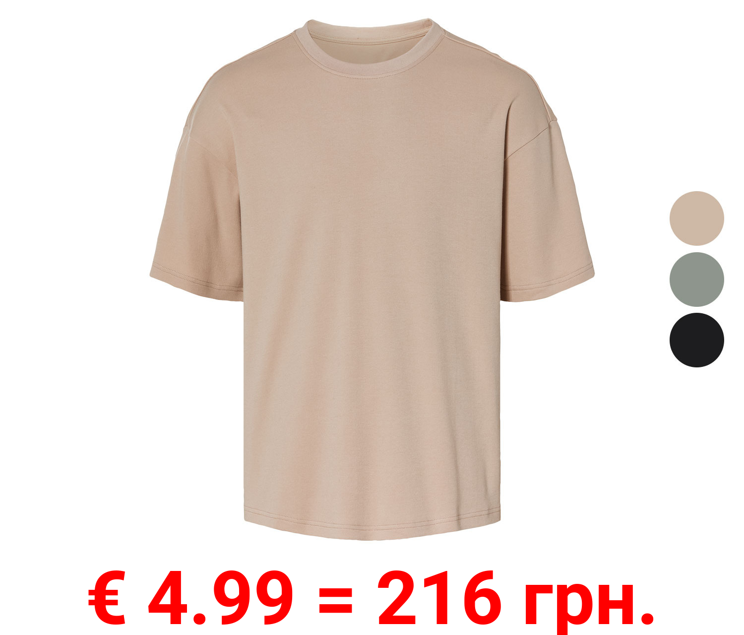 LIVERGY® Herren T-Shirts, oversized, aus reiner Baumwolle