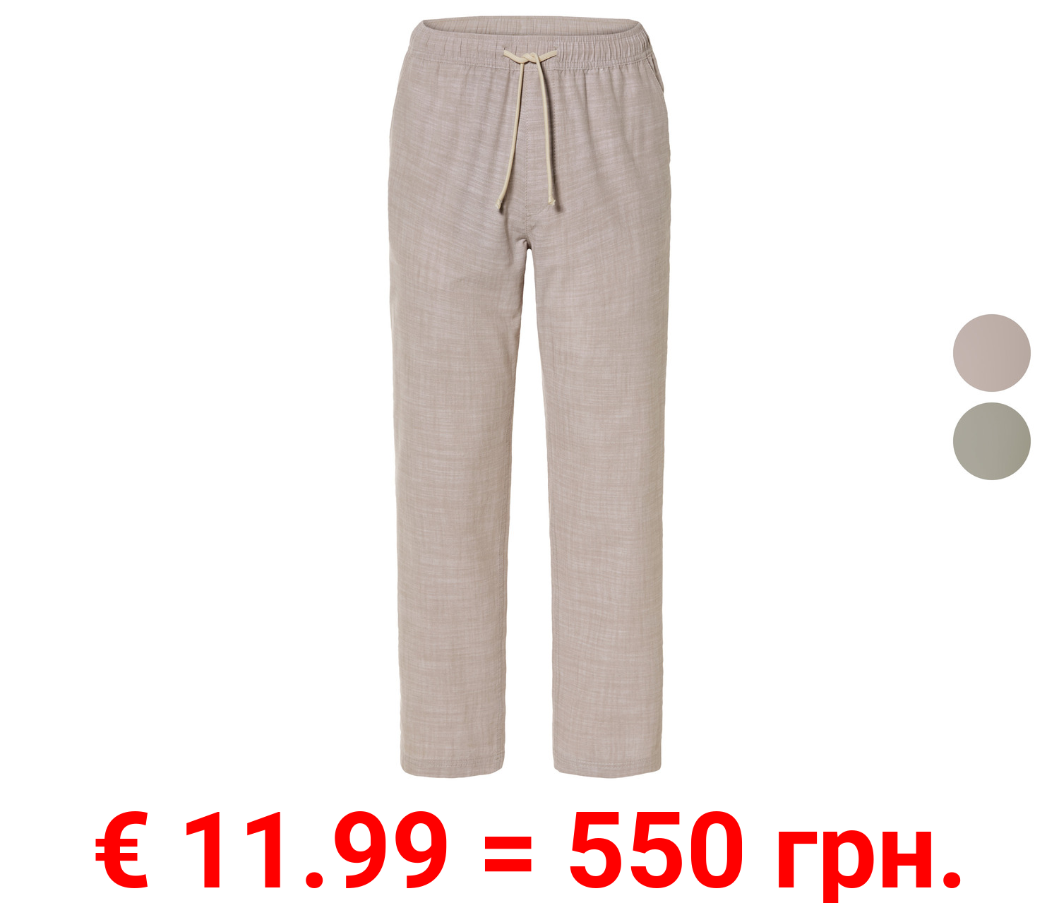 LIVERGY® Herren Hose, Straight Fit, reine Baumwolle