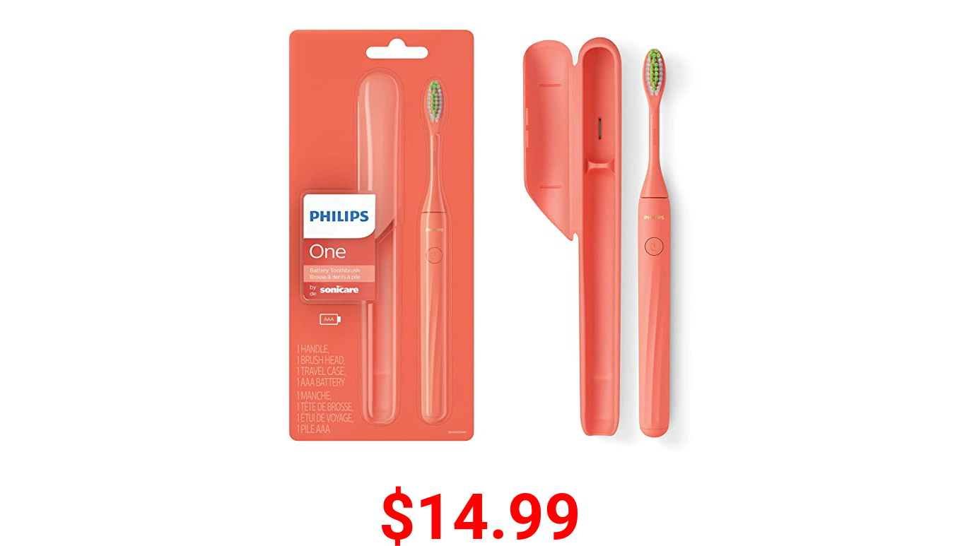 Philips One by Sonicare Battery Toothbrush, Miami Coral, HY1100/01