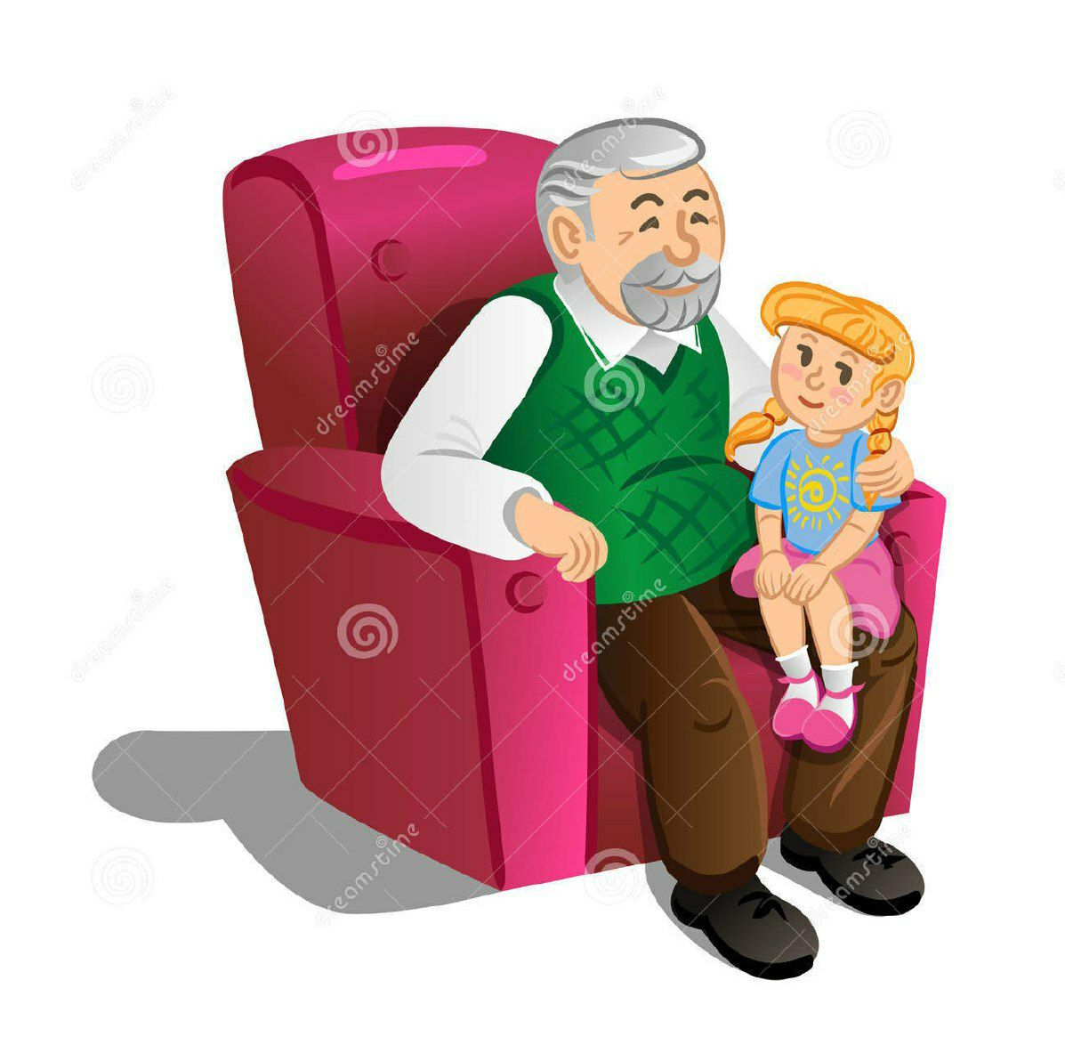 Дедушка и внучка
