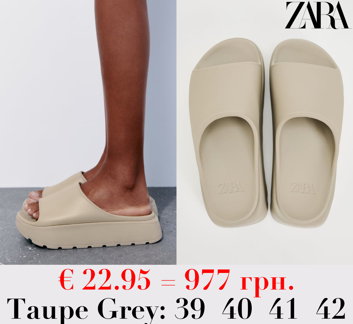 RUBBERISED FLATFORM SANDALS