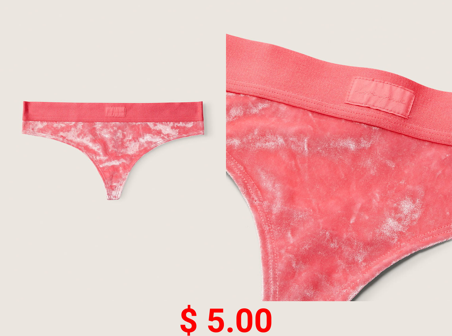 Velvet Thong Underwear