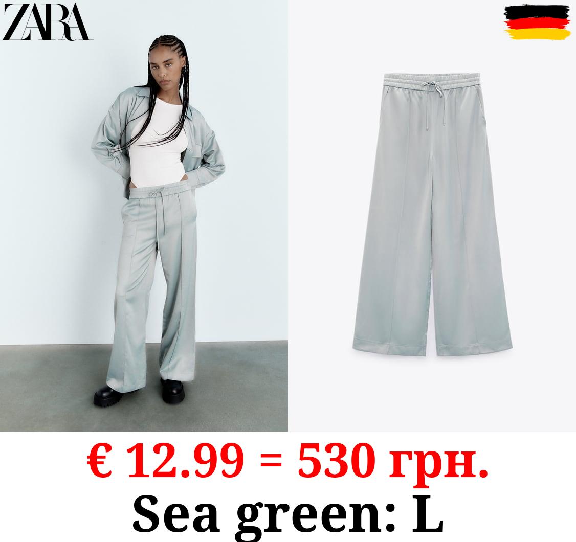 FULL-LENGTH SATIN TROUSERS