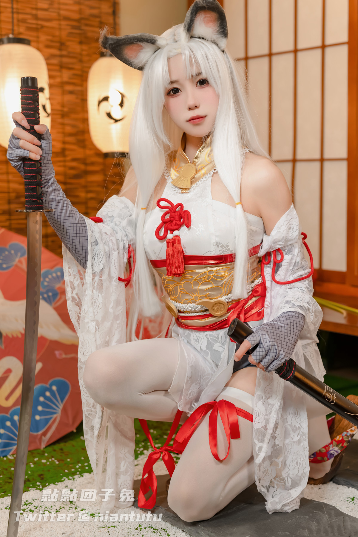 Cosplay 黏黏团子兔 白丝胡桃 7