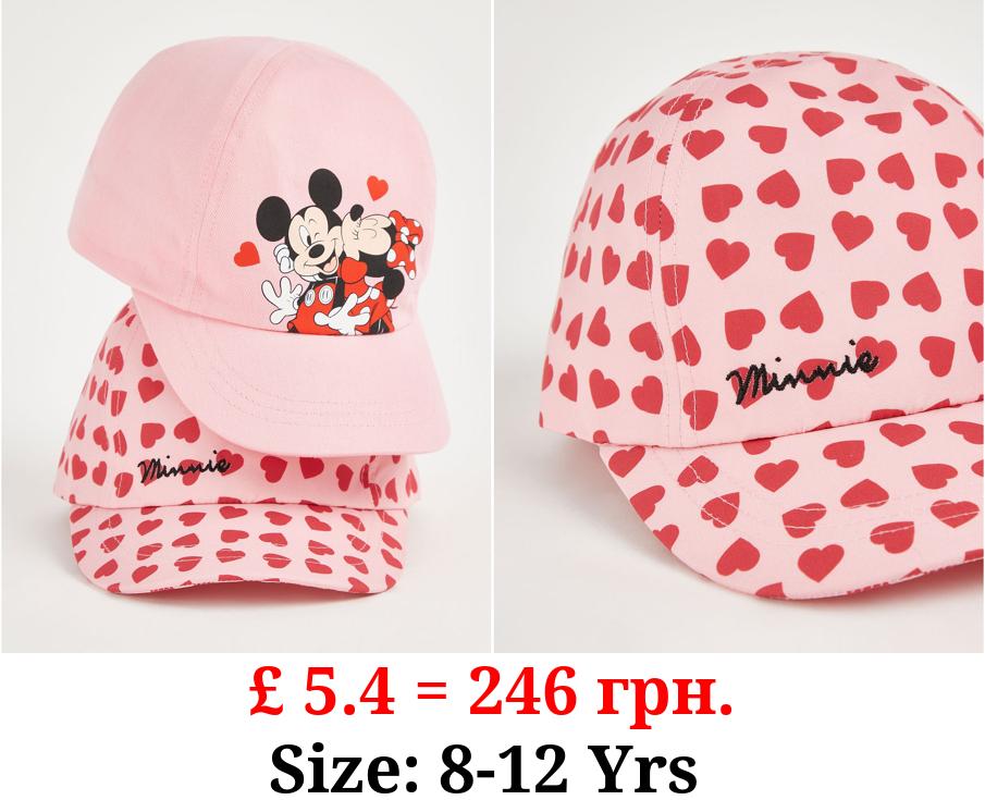 Disney Minnie Mouse Pink Baseball Cap 2 Pack