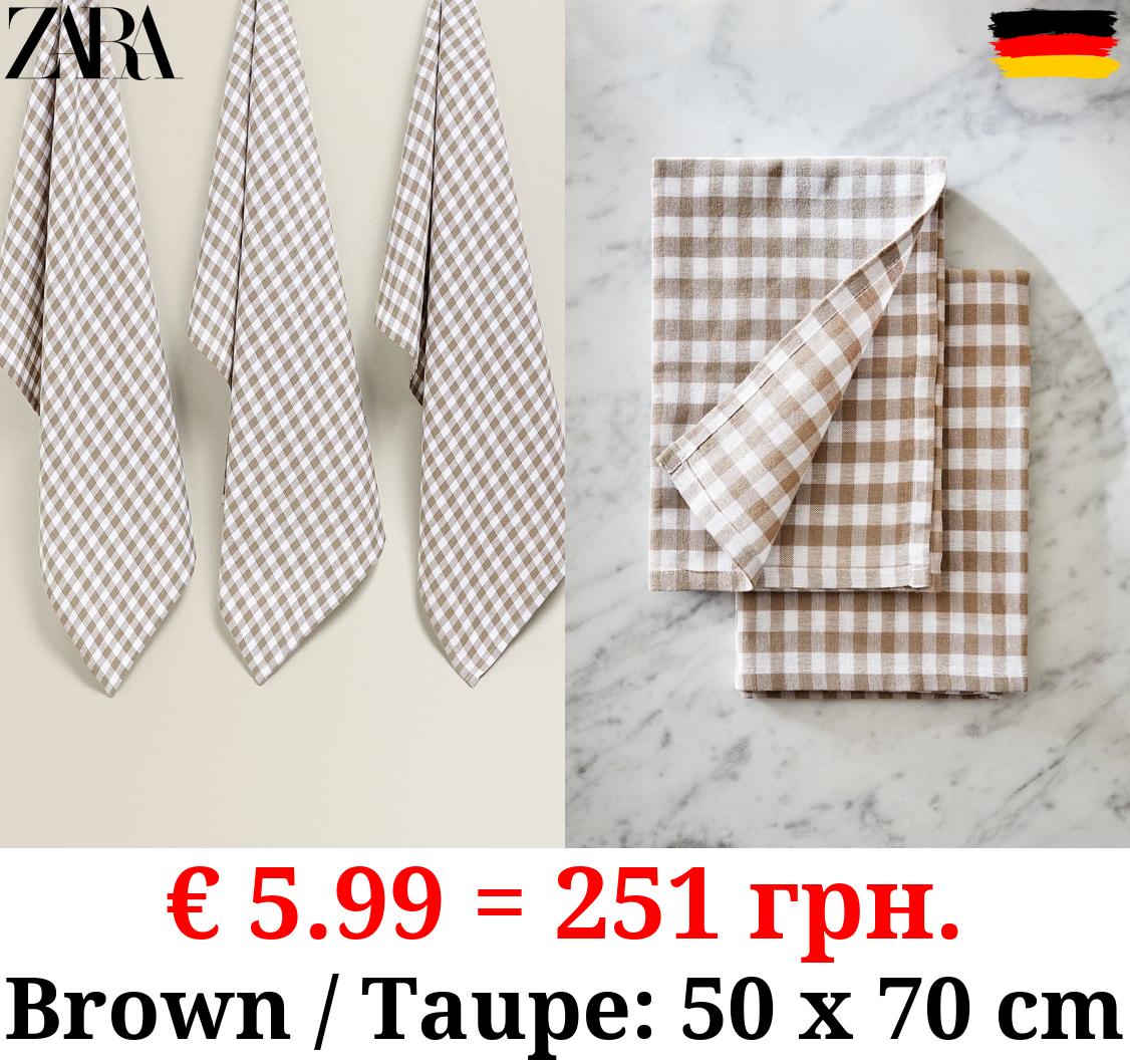 CHECK COTTON TEA TOWEL (PACK OF 3)