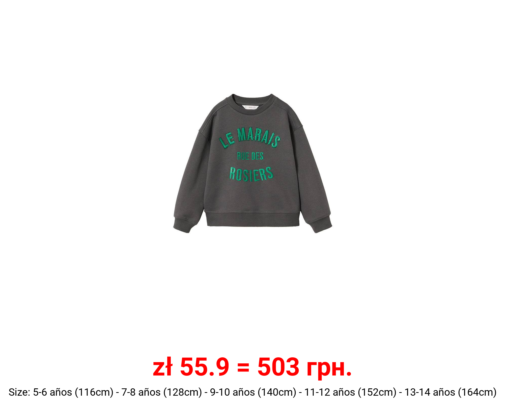 Sudadera mensaje bordado