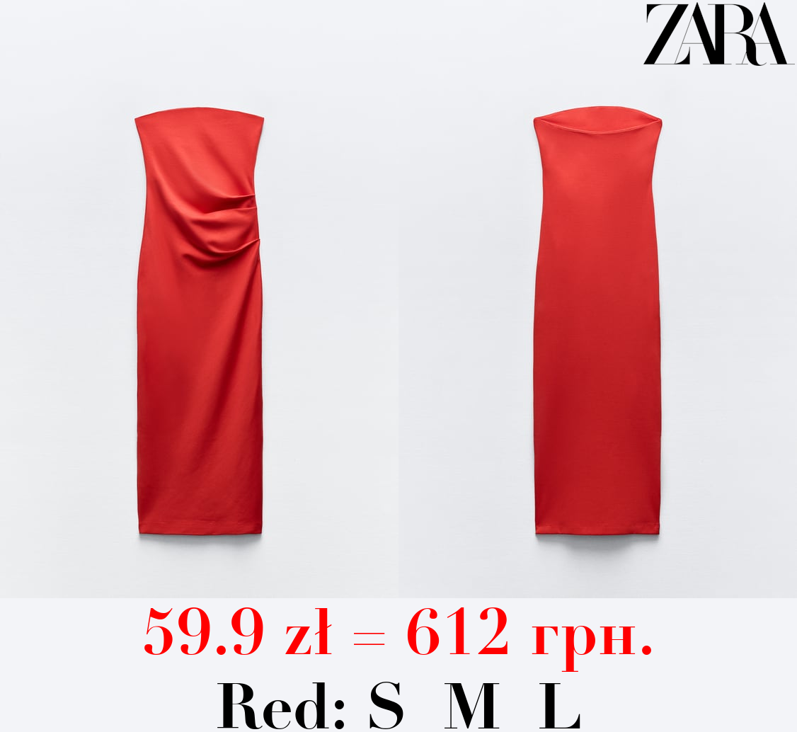 STRAPLESS MIDI DRESS