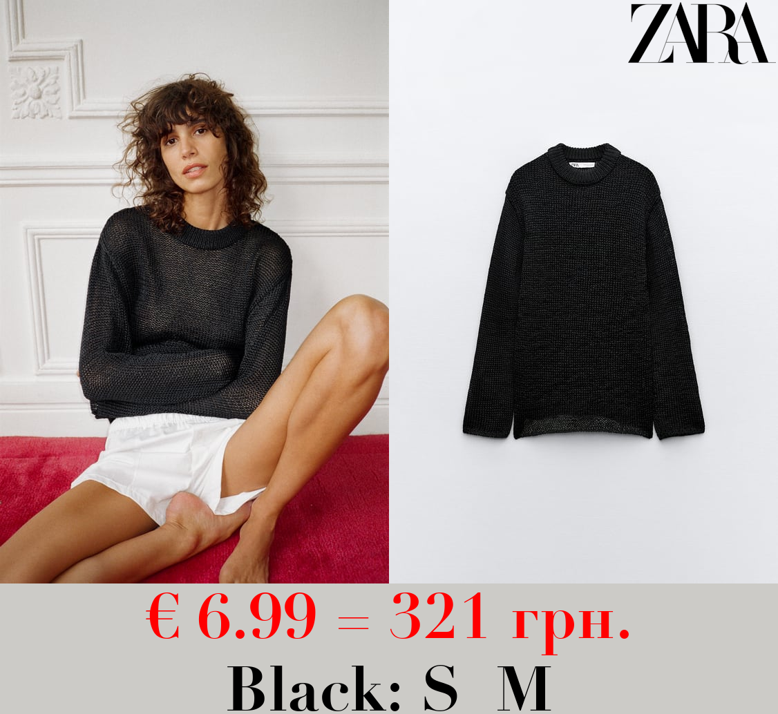 METALLIC THREAD KNIT SWEATER