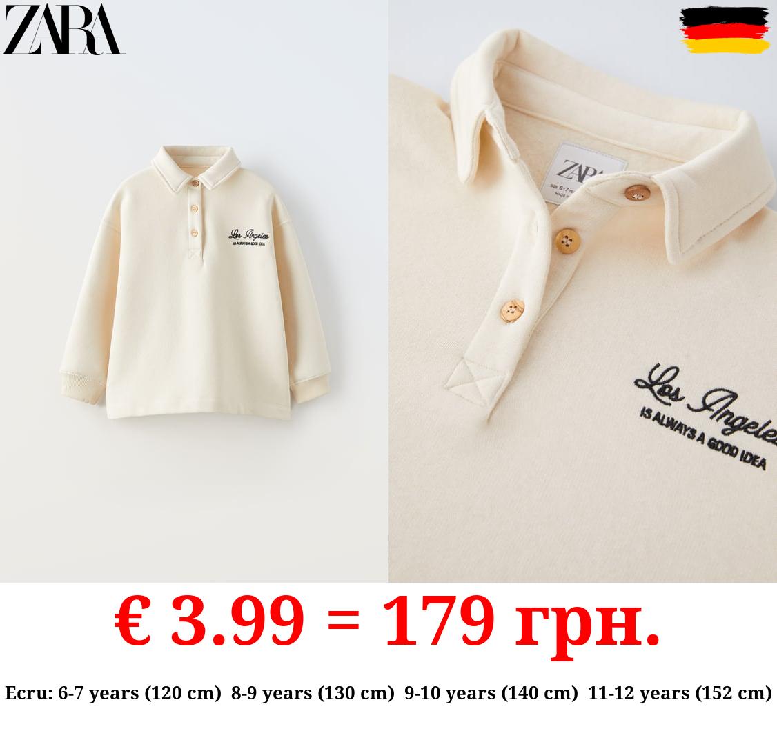 EMBROIDERED POLO SWEATSHIRT