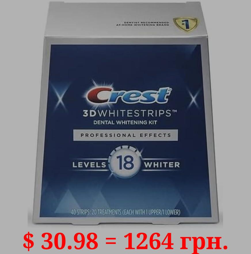Crest 3D White Professional Effects Whitestrips Teeth Whitening Strips Kit, 40 Strips (20 Count Pack)