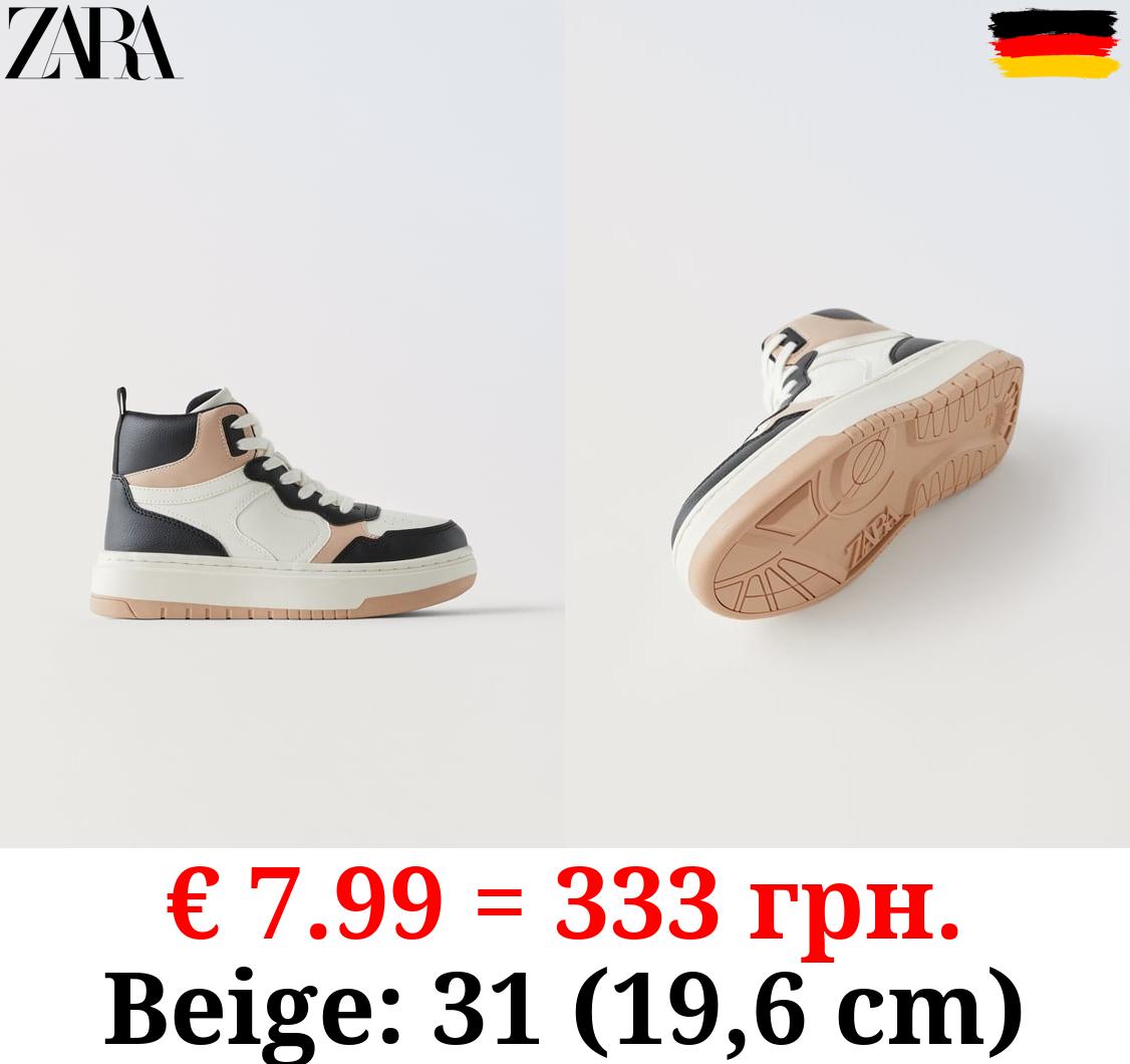 CONTRAST HIGH-TOP SNEAKERS