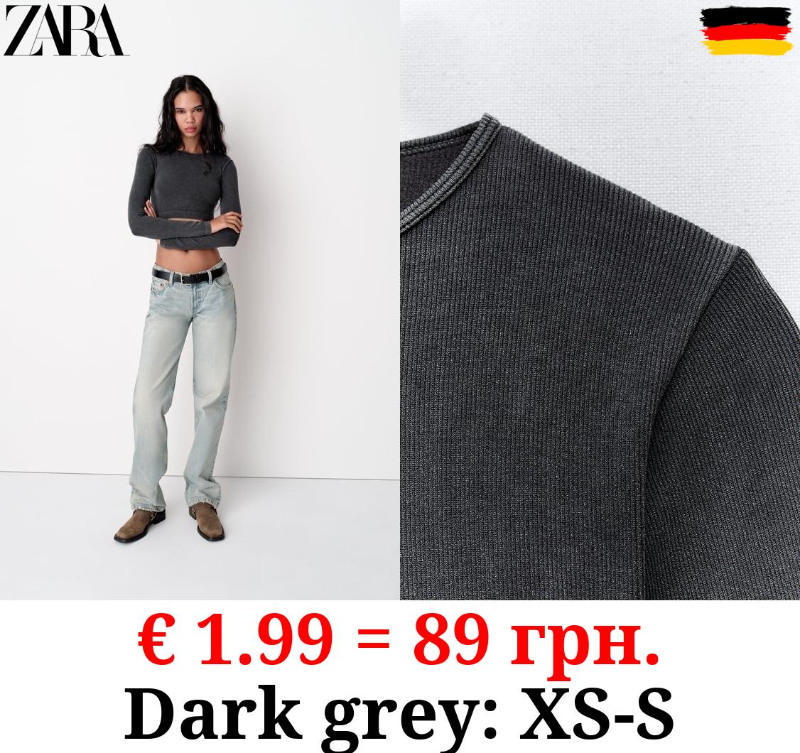 SEAMLESS RIBBED FADED CROP TOP