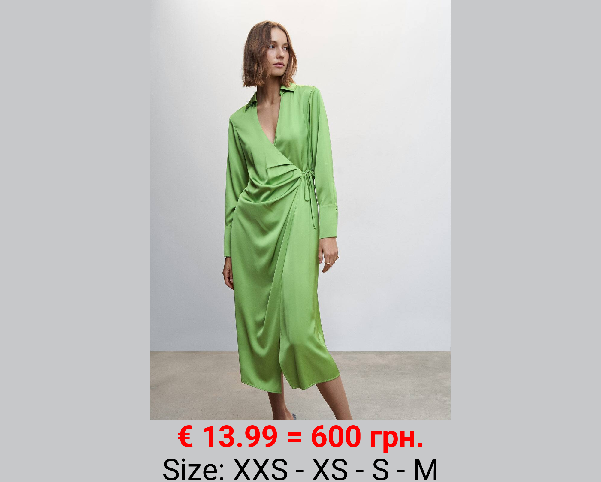 Vestido satinado drapeado