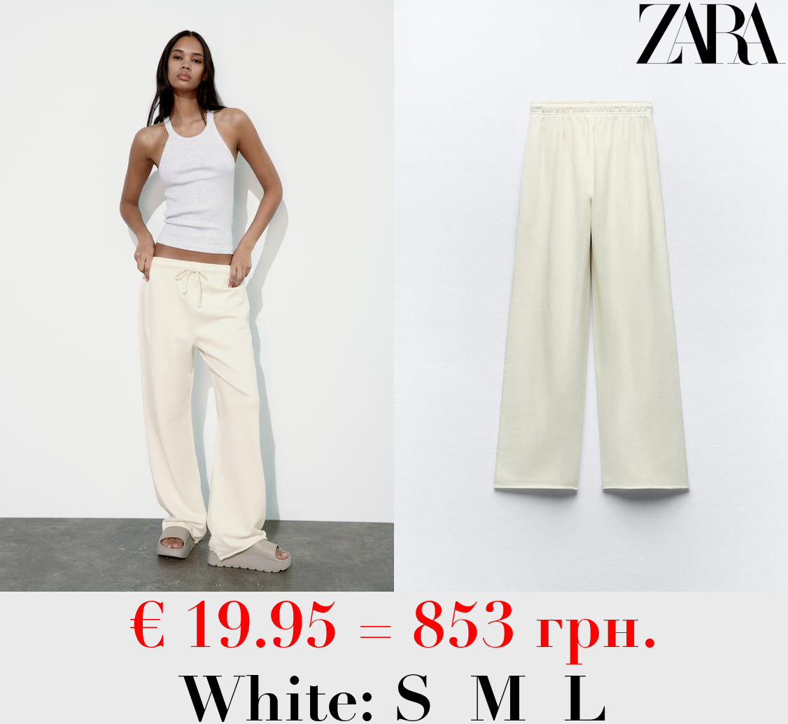 FADED-EFFECT PLUSH JOGGER TROUSERS