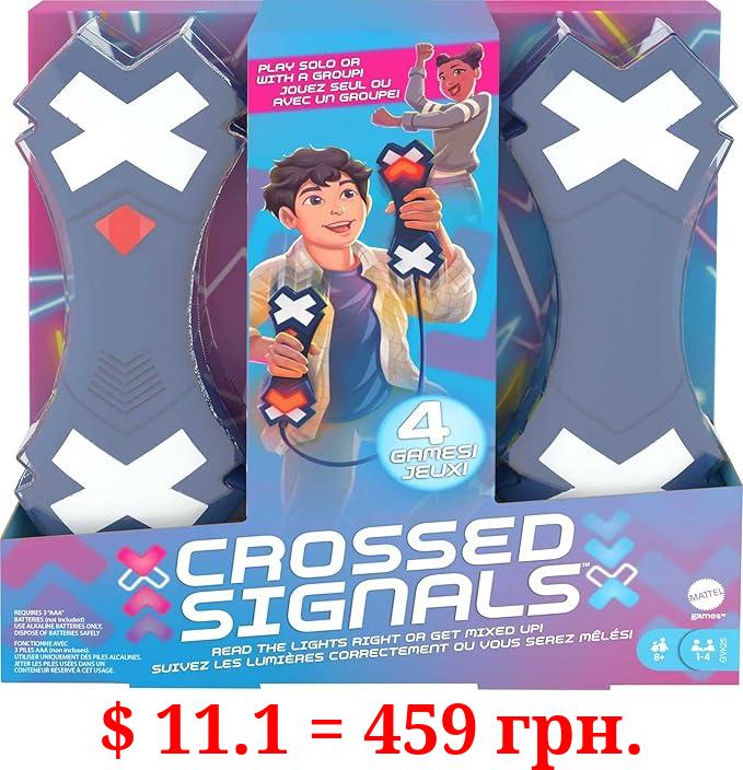 Mattel Games Crossed Signals Game for Kids & Adults, Electronic Game with Pair of Talking Light Wands, 1-4 Players