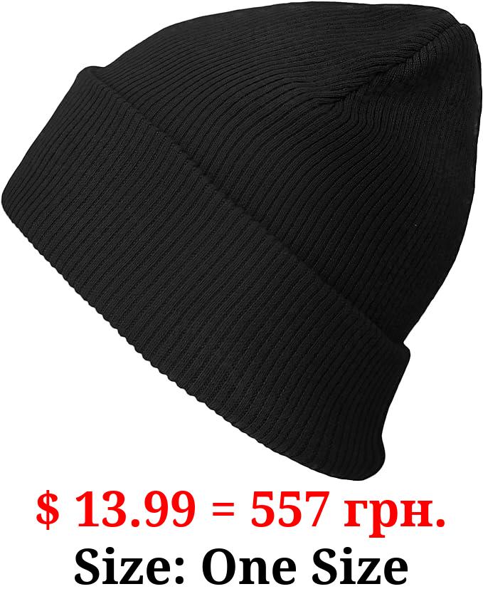 The Hat Depot - 100% Cotton Soft and Light Cuffed Skull Plain Daily Washed Beanie