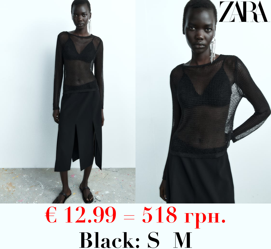 METALLIC MESH KNIT TOP