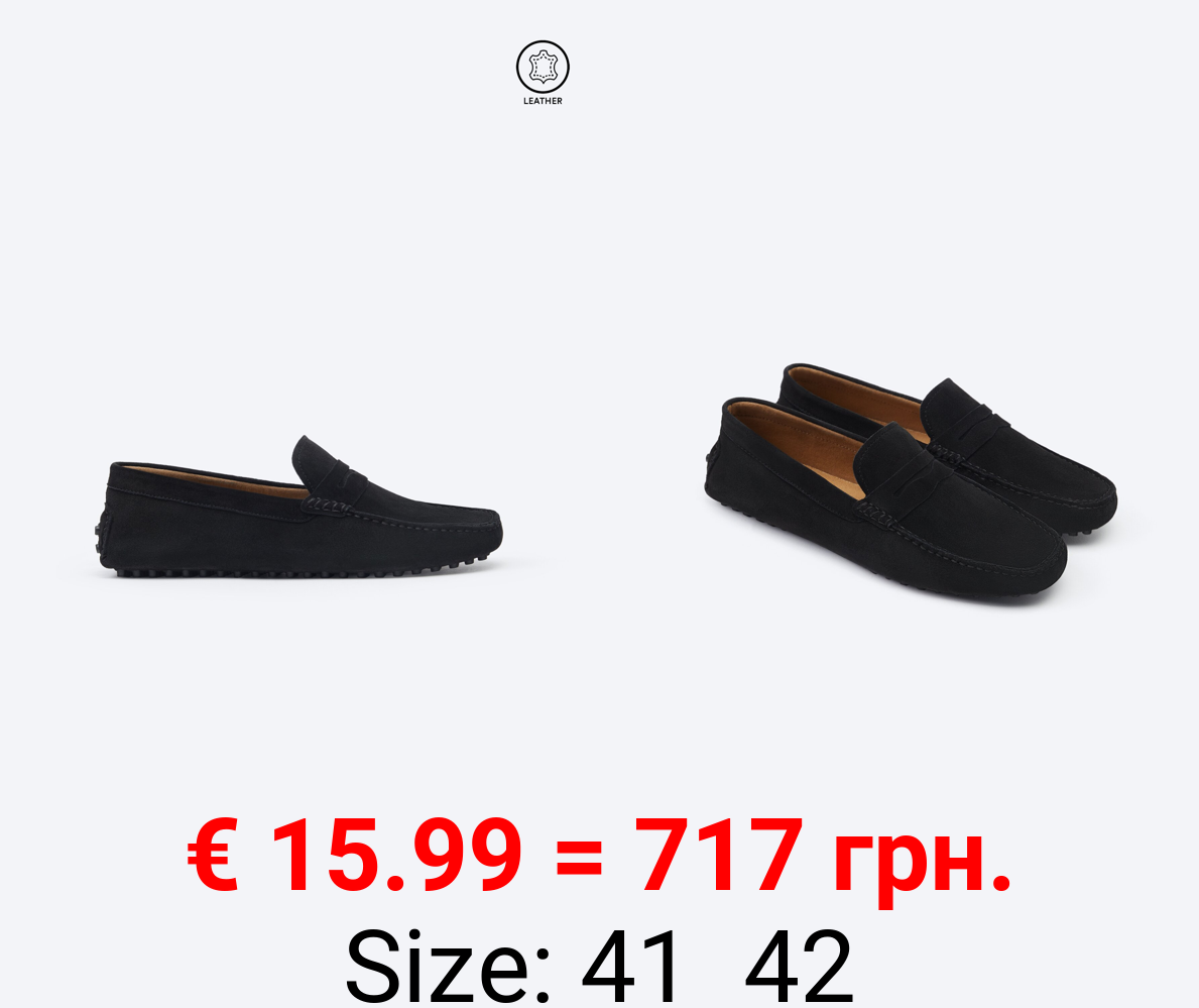 Leather loafers with penny strap