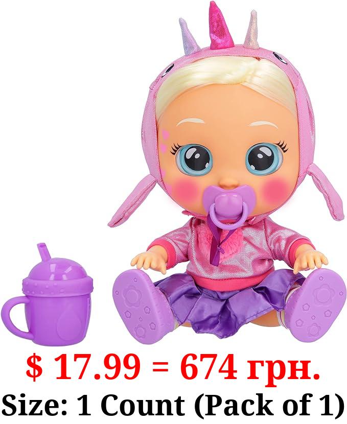 Cry Babies Kiss Me Stella - 12" Baby Doll | Deluxe Blushing Cheeks Feature | Shimmery Changeable Outfit with Bonus Baby Bottle