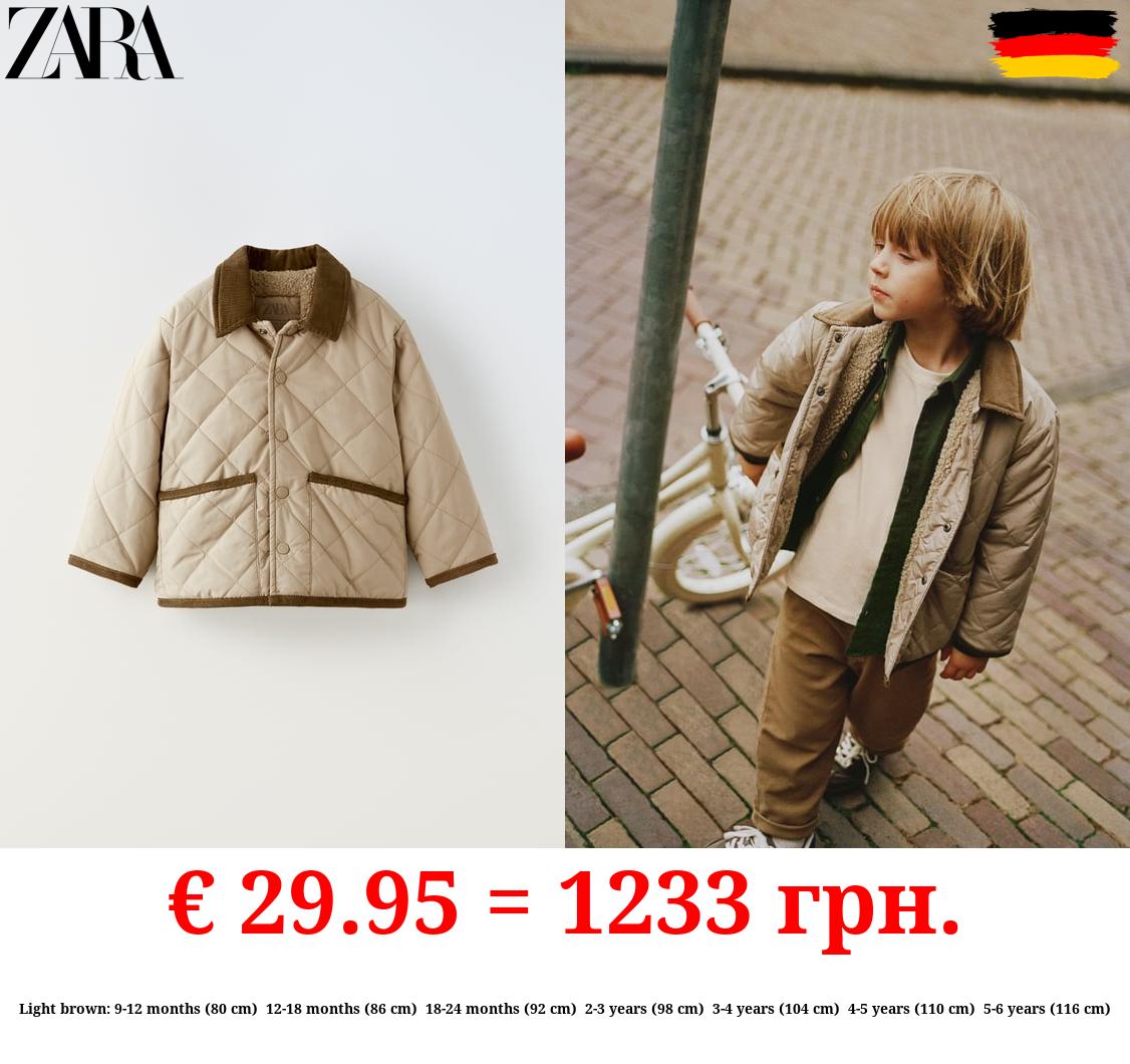 QUILTED JACKET WITH FAUX SHEARLING