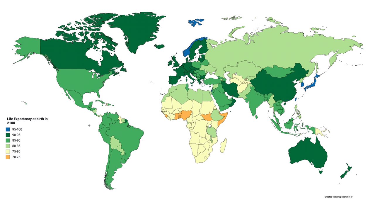 Карта мира 2100 года