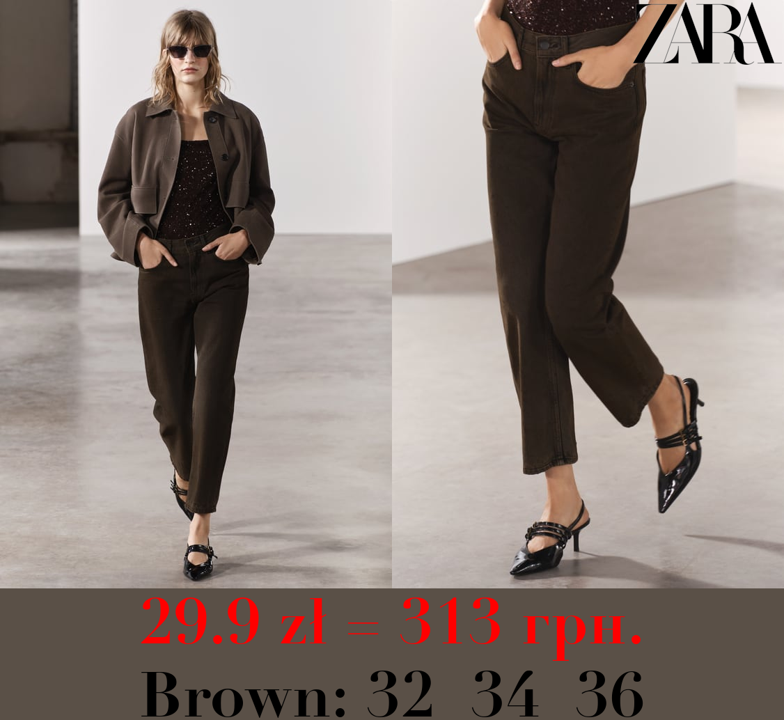 ZW COLLECTION STRAIGHT-LEG MID-RISE CROPPED JEANS