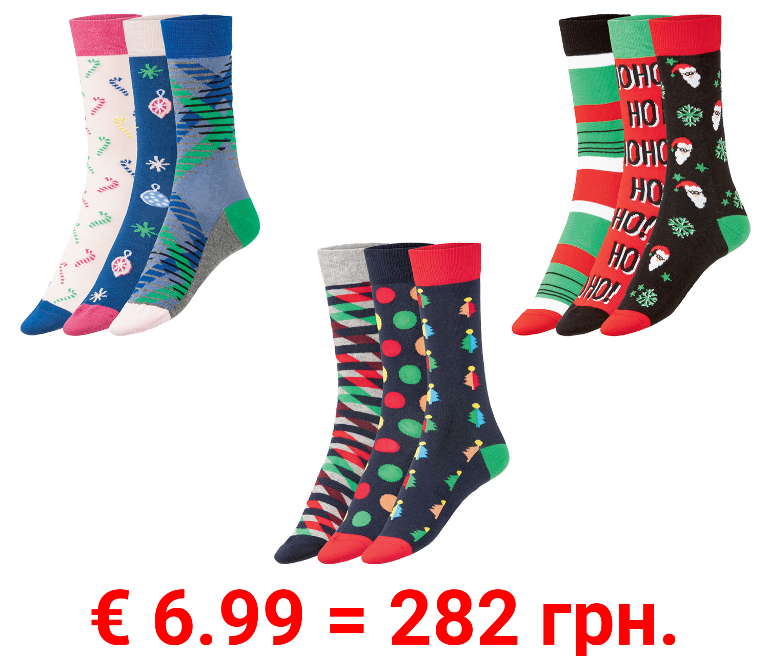 Fun Socks Damen / Herren Socken mit Baumwolle, 3 Paar