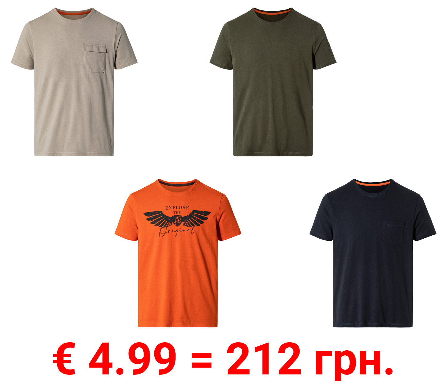 LIVERGY® Herren T-Shirt aus reiner Baumwolle