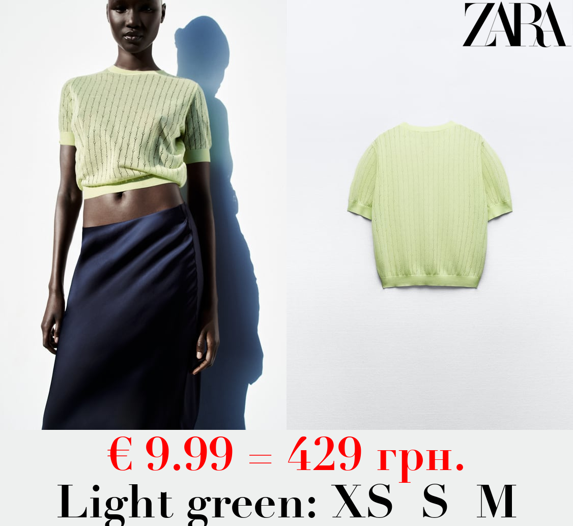 FINE KNIT TOP WITH OPENWORK