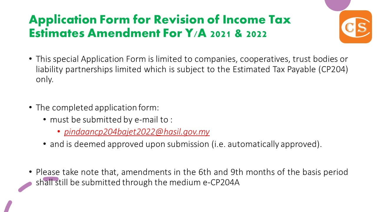 Issue No. 105/2021 : Application Form for Revision of Income Tax 