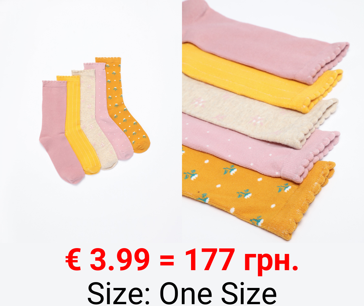 Pack of 5 pairs of printed long socks