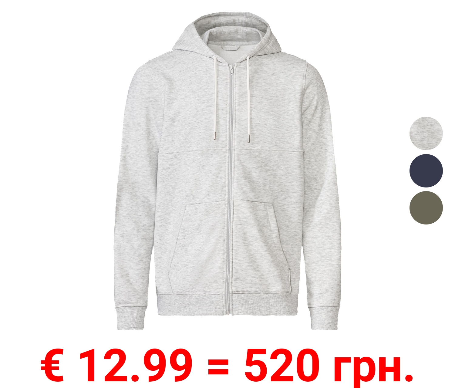 LIVERGY® Herren Sweatjacke mit Kapuze