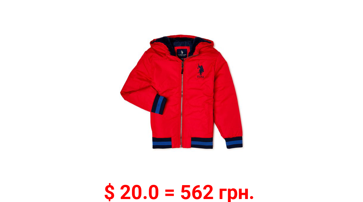 U.S. Polo Assn. Boys’ Faux Sherpa-Lined Windbreaker Jacket, Sizes 8-20