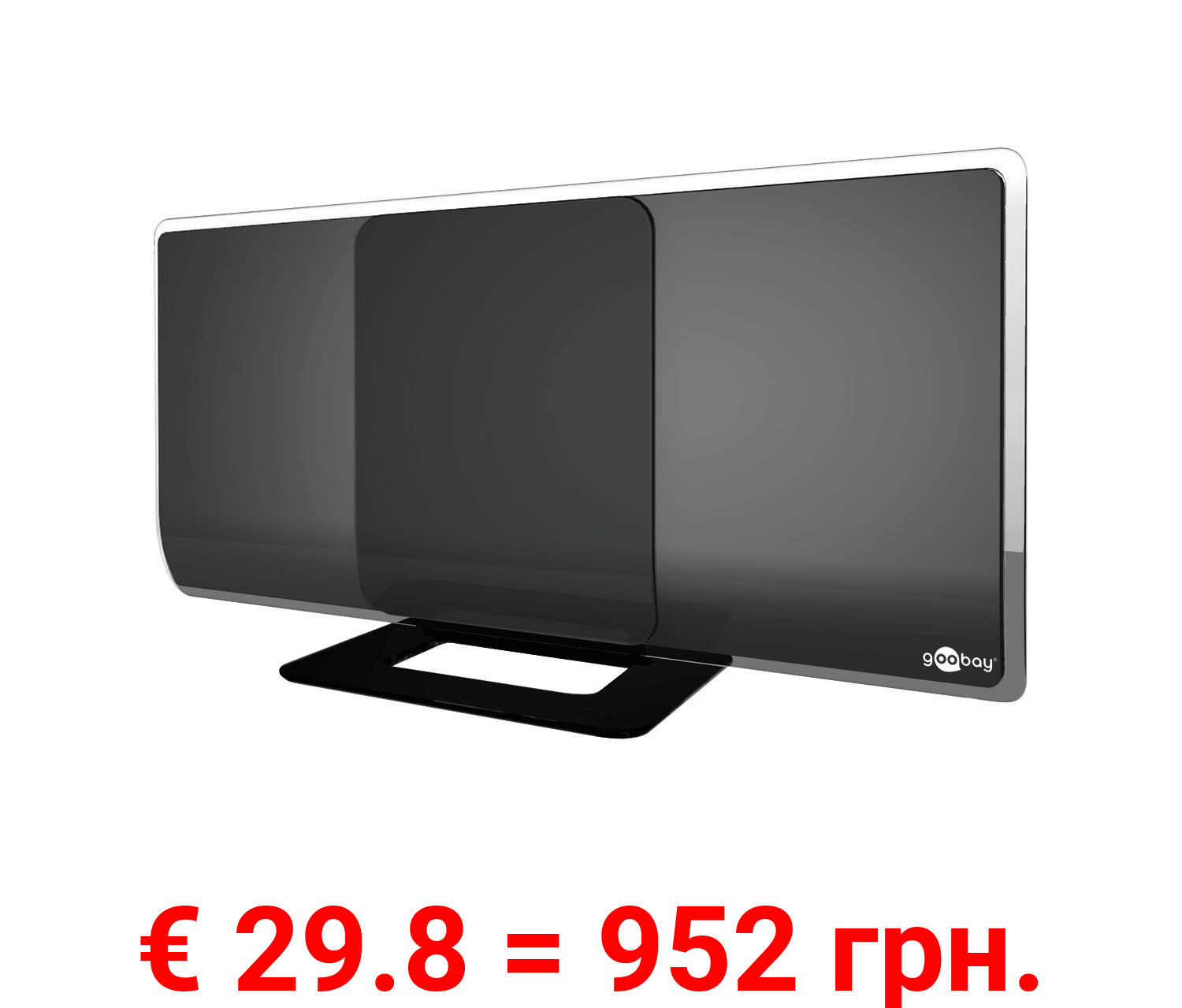 Goobay Aktive Full HD DVB-T2 Zimmerantenne, inkl. LTE/4G Filter, schwarz