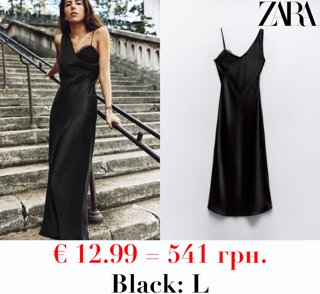 SATIN LACE SLIP DRESS