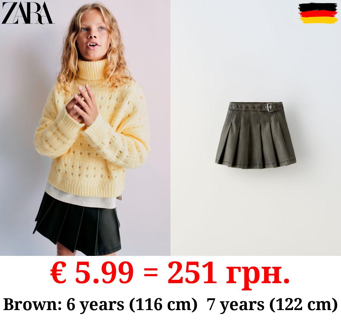 FADED LEATHER EFFECT SKIRT