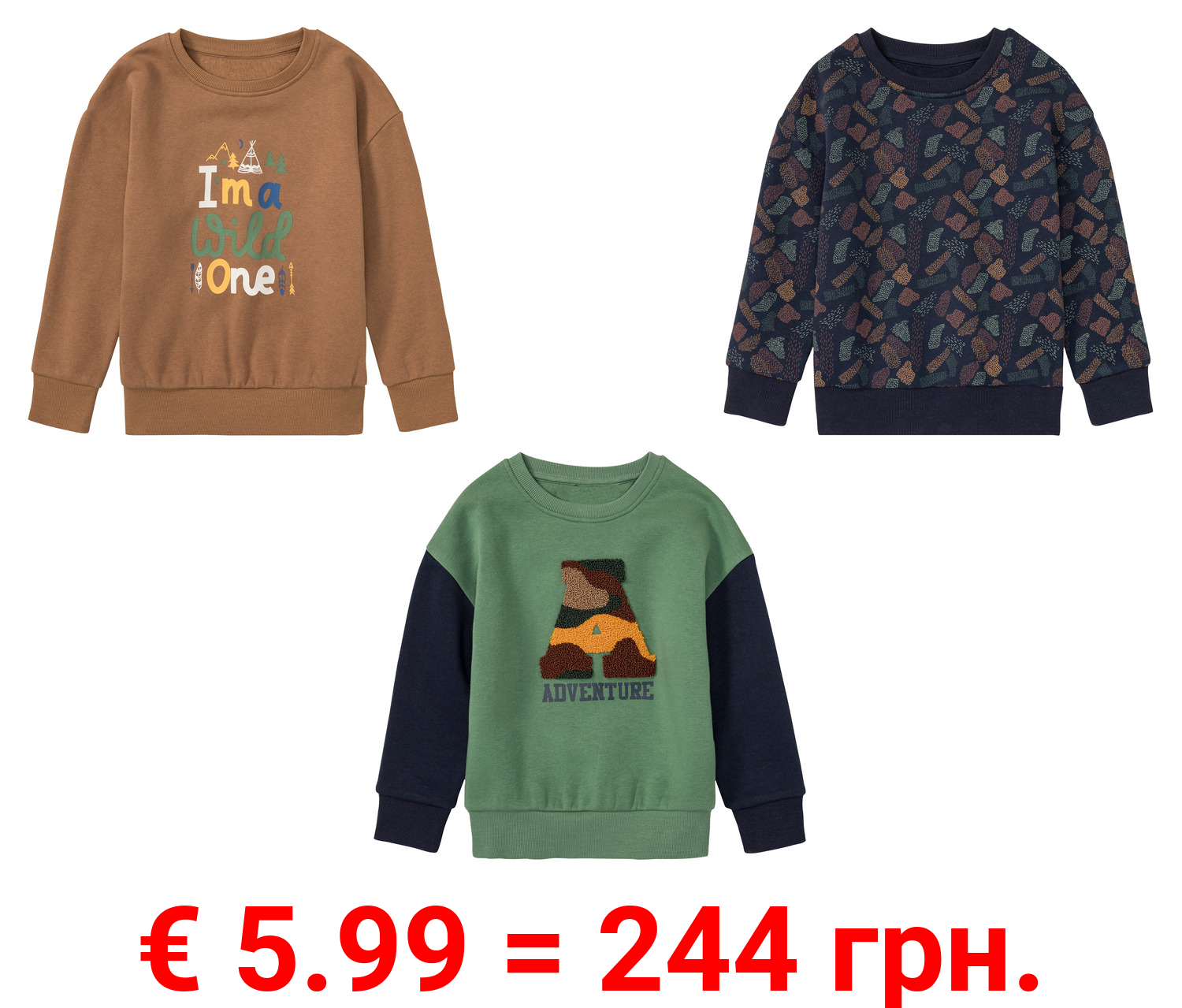 lupilu® Kleinkinder Sweatpullover mit Textildruck