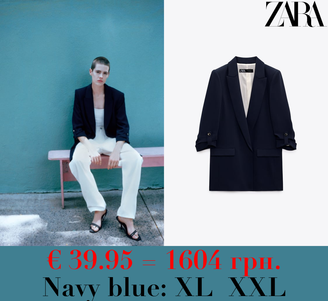 BLAZER WITH ROLLED-UP SLEEVES