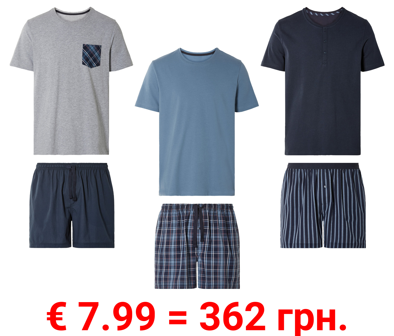 LIVERGY® Herren Pyjama mit Shorts