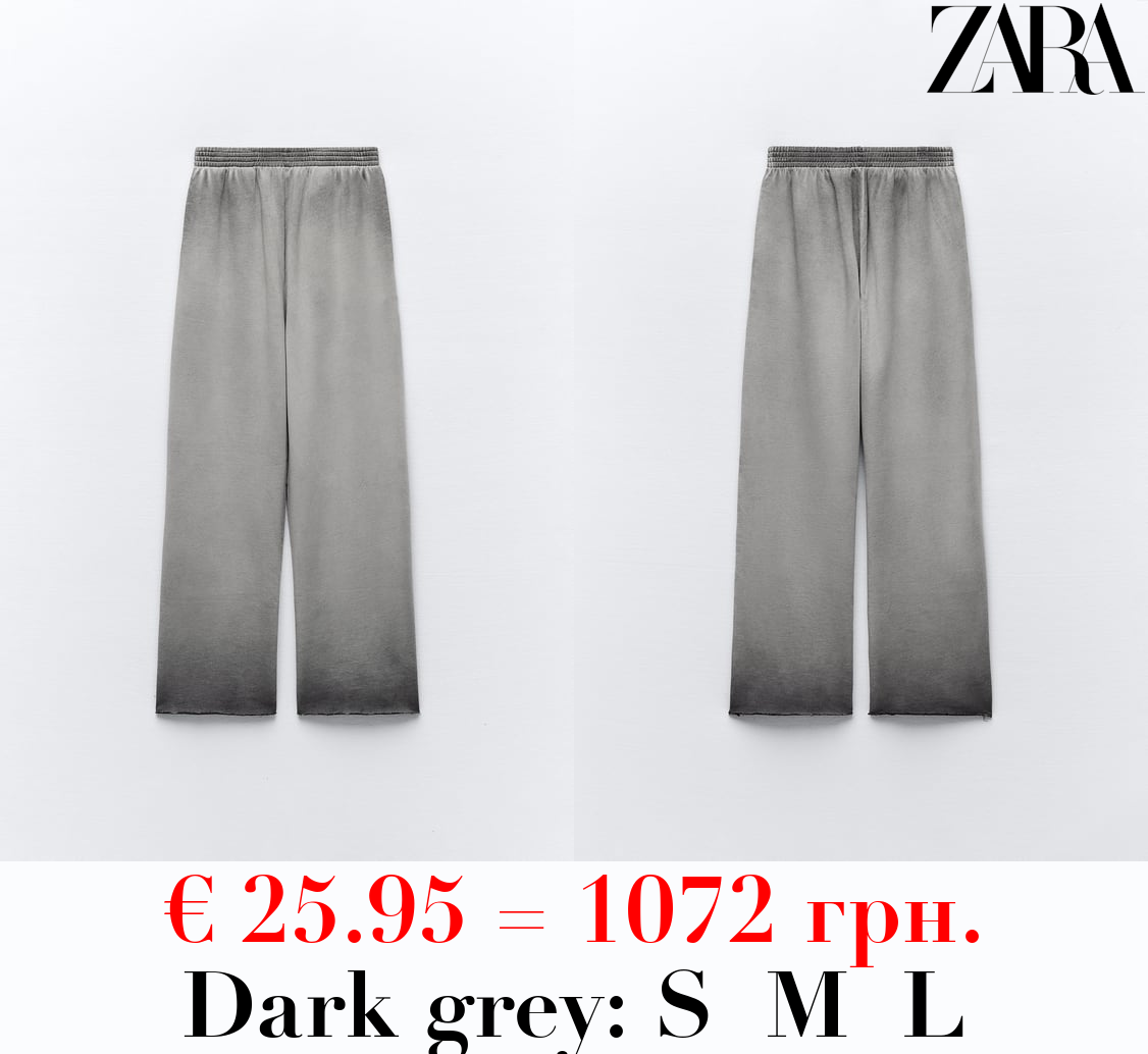 FADED-EFFECT PLUSH TROUSERS