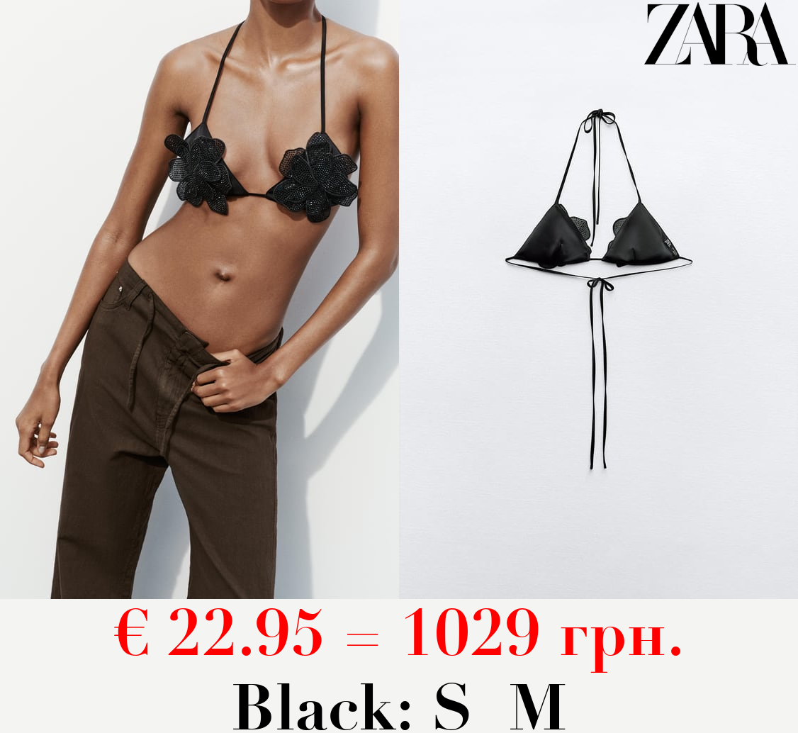 SHIMMERY FLORAL TRIANGLE TOP