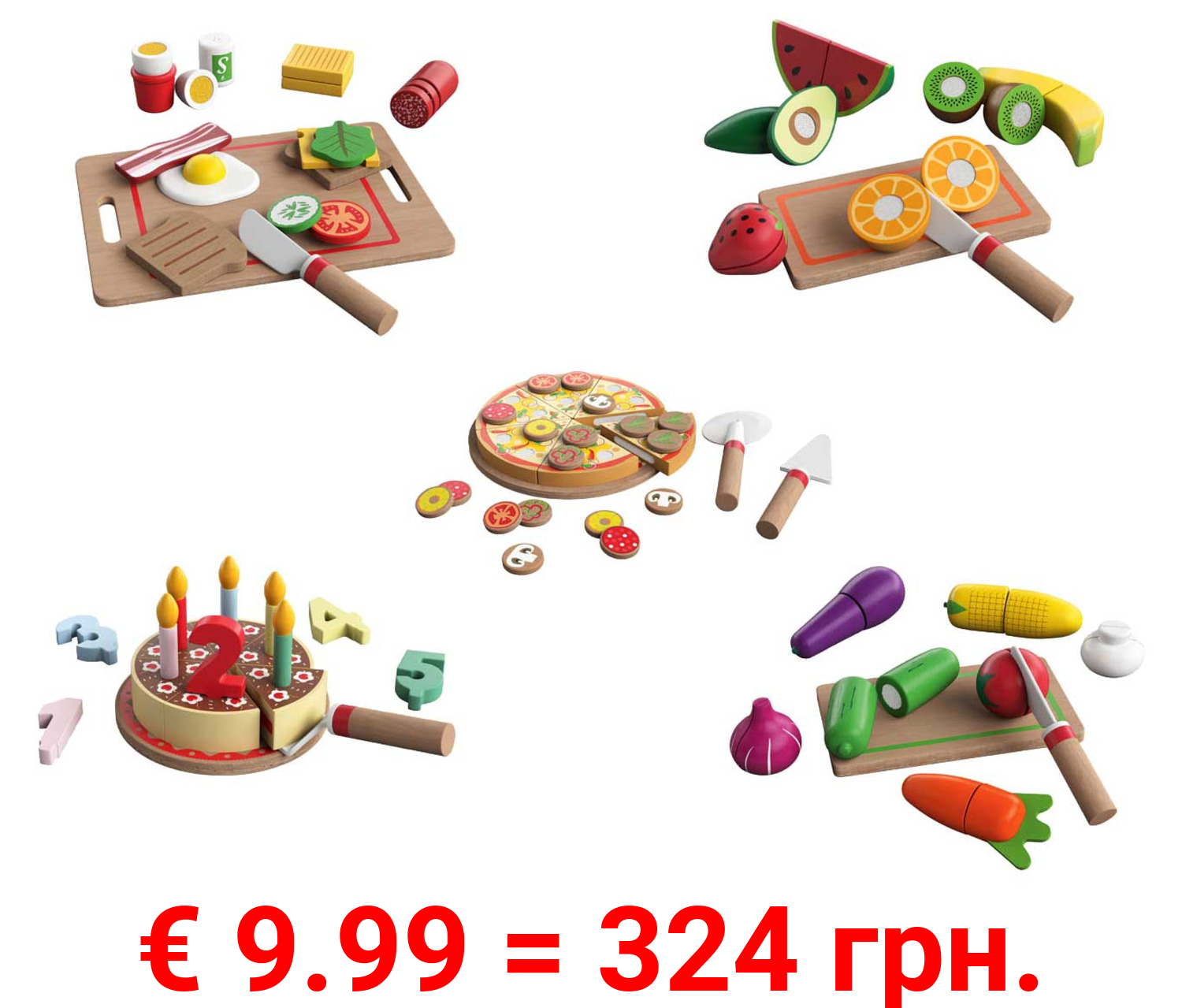 PLAYTIVE® Holzspielzeug-Set »Lebensmittel«