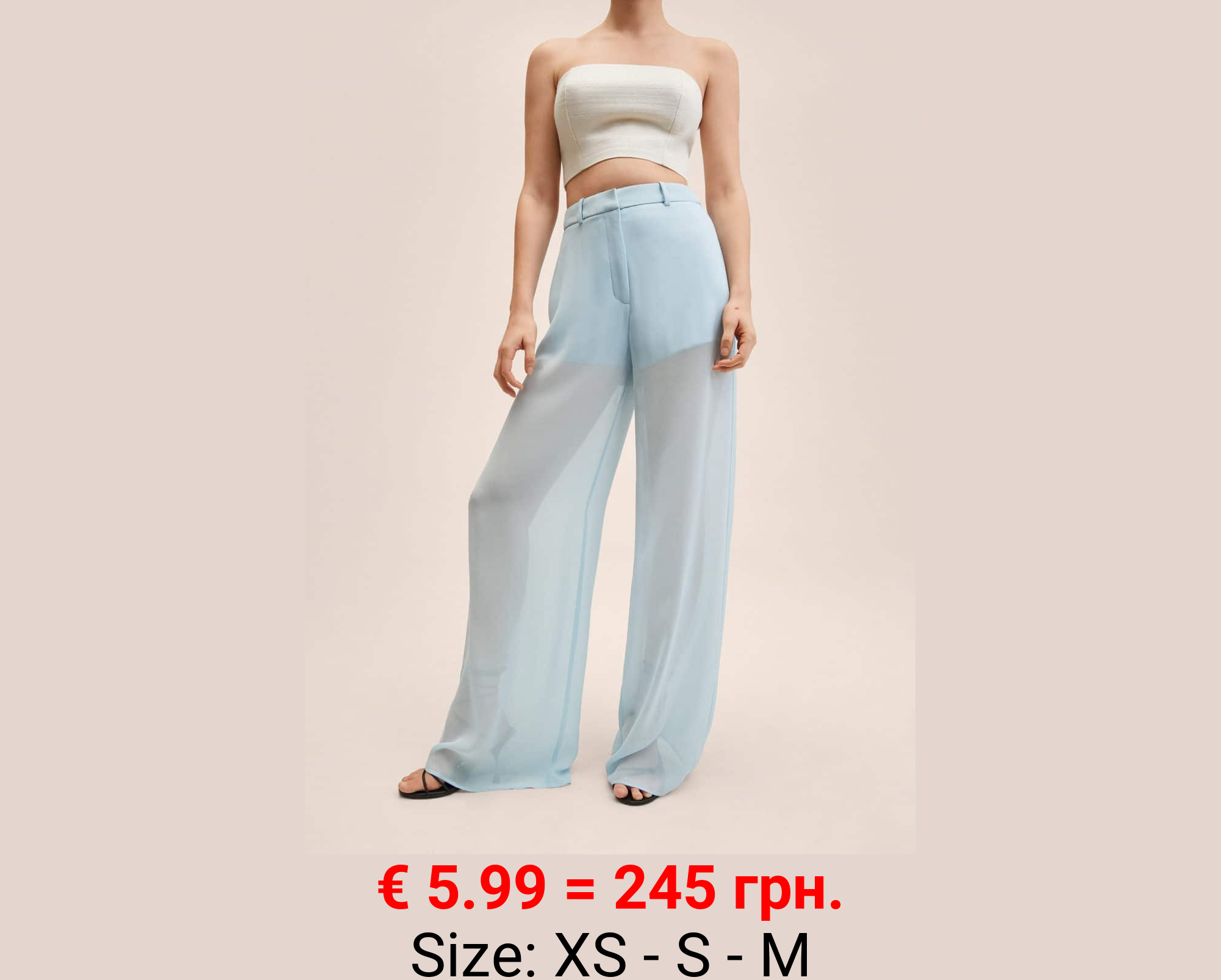 Pantalón recto semitransparente