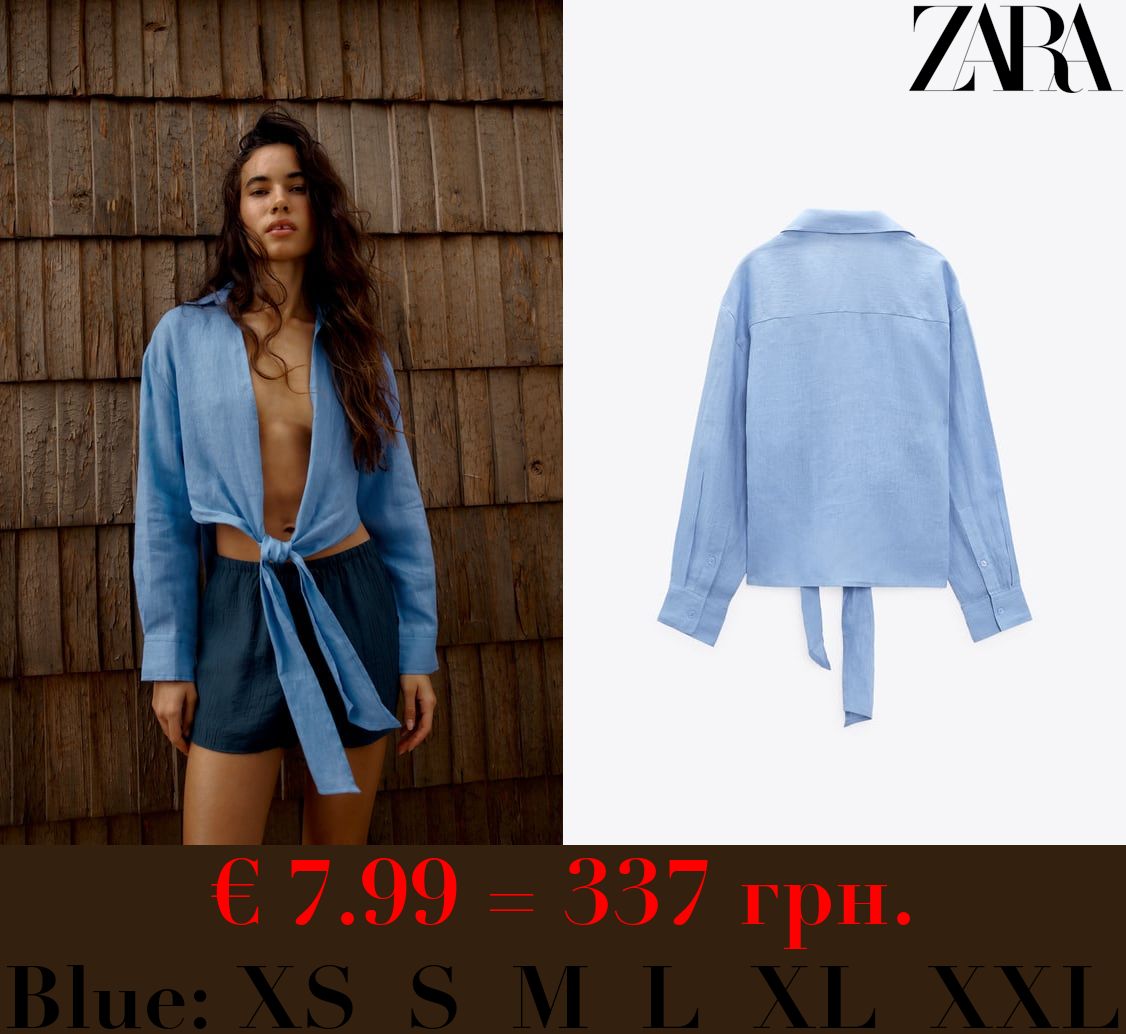 KNOTTED LINEN SHIRT