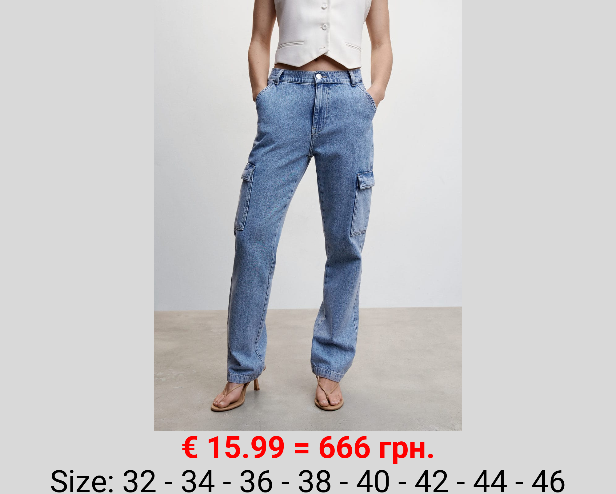 Jeans cargo bolsillos