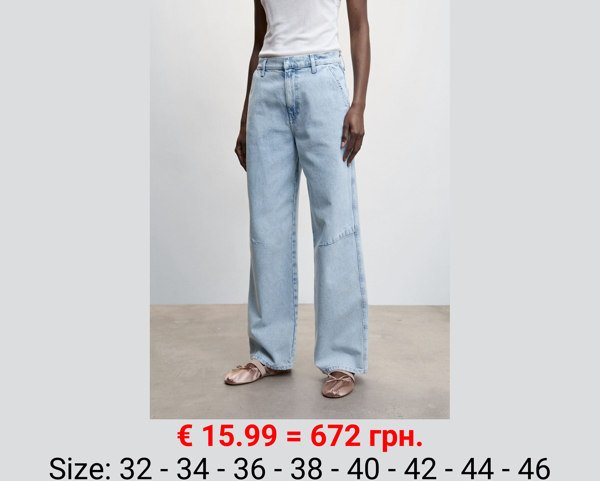 Jeans wideleg tiro medio