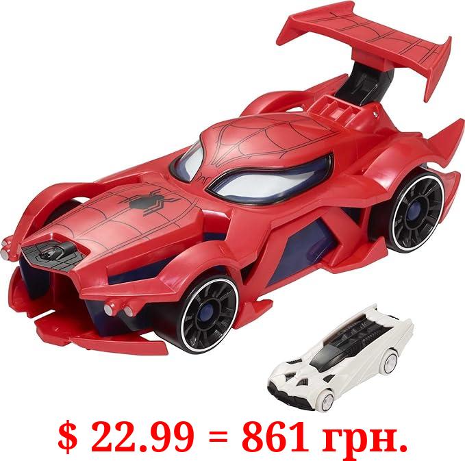 Hot Wheels Marvel Spider-Man Web-Car Launcher with Movement-Activated Eyes & 1:64 Scale Toy Character Car (Amazon Exclusive),Black