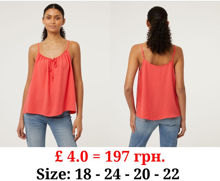 Red Tie Up Strappy Cami Top